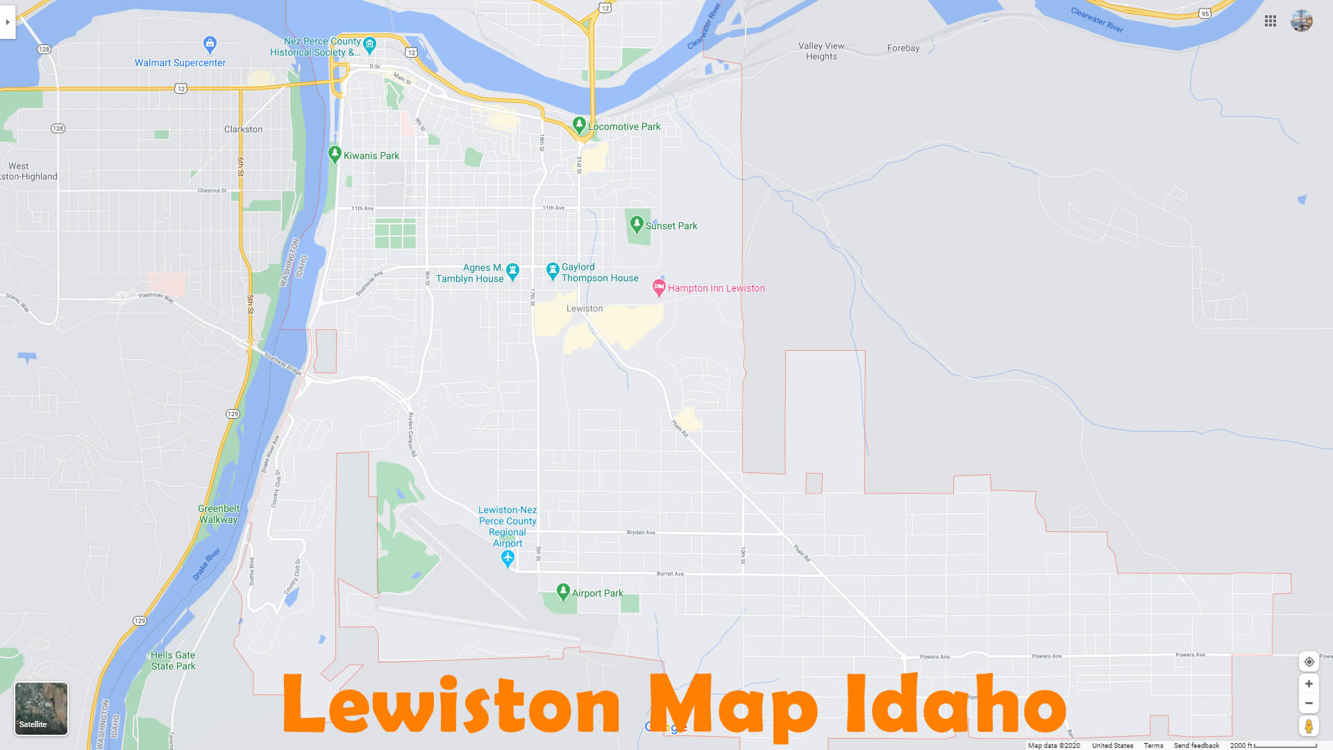 Lewiston Map Idaho